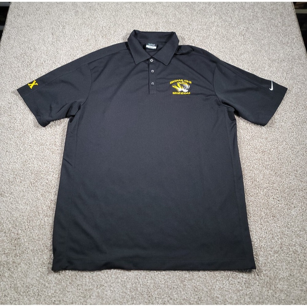 Nike Mizzou Tigers Dri-Fit Short Sleeve Polo Shirt Size XL Sigma Chi Fraternity